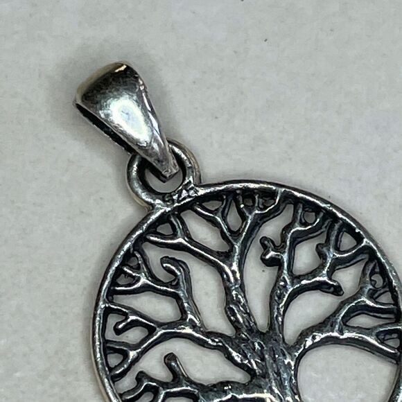 925 Tree of Life Pendant Only Small 1/2" Silver Tree - Picture 3 of 3